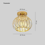 LED Deckenleuchte Kristall im Laternen-Stil für Flur, Ø 19 cm
