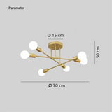LED Deckenleuchte Modern 6-flammig aus Metall Ø 70 cm