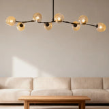 Moderner LED Glas Kronleuchter mit verstellbaren Lampenköpfen