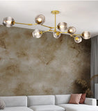 Moderner LED Glas Kronleuchter mit verstellbaren Lampenköpfen