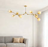 Moderner LED Glas Kronleuchter mit verstellbaren Lampenköpfen