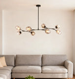 Moderner LED Glas Kronleuchter mit verstellbaren Lampenköpfen