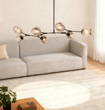 Moderner LED Glas Kronleuchter mit verstellbaren Lampenköpfen