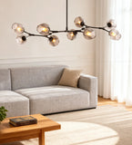 Moderner LED Glas Kronleuchter mit verstellbaren Lampenköpfen