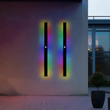 Moderne LED Außenwandleuchte Schwarz beidseitig leuchtend