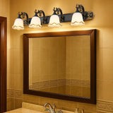 Blumenförmige Spiegelleuchte mit drehbarem Lampenkopf