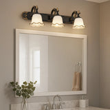 Blumenförmige Spiegelleuchte mit drehbarem Lampenkopf