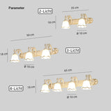 Blumenförmige Spiegelleuchte mit drehbarem Lampenkopf