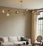 Moderner LED Glas Kronleuchter mit verstellbaren Lampenköpfen