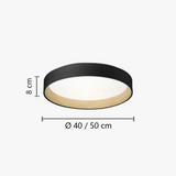 Dimmbare LED Deckenleuchte rund in Holzoptik für das Schlafzimmer