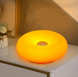Glas Tischlampe mit Dimmbarem Donut Design
