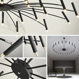 Kronleuchter aus Eisen im skandinavischen Design mit verstellbarem Lampenkopf