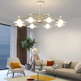 Moderner LED Kronleuchter in Gold für das Wohnzimmer