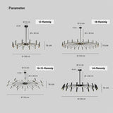 Kronleuchter aus Eisen im skandinavischen Design mit verstellbarem Lampenkopf