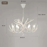 Kronleuchter im Landhausstil mit Geweih-Optik für Esszimmer