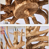 Kronleuchter im Landhausstil mit Geweih-Optik für Esszimmer