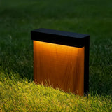 LED Designer-Wegeleuchte für den Garten in Holzoptik, IP65, 22 / 58 cm