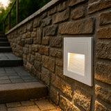 LED Außen Wandeinbauleuchte mit Bewegungsmelder für Treppen