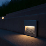 LED Außen Wandeinbauleuchte mit Bewegungsmelder für Treppen