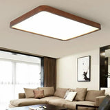 Flache LED Deckenleuchte aus massiver Eiche