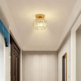 LED Deckenleuchte Kristall im Laternen-Stil für Flur, Ø 19 cm