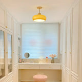 LED Deckenleuchte aus Glas mit Holzrahmen für Flur