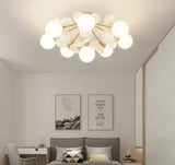 LED Deckenleuchte in Blütenform mit Kugelglas für Kinderzimmer