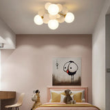 LED Deckenleuchte in Blütenform mit Kugelglas für Kinderzimmer