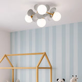 LED Deckenleuchte in Blütenform mit Kugelglas für Kinderzimmer