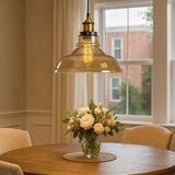 LED Hängelampe aus Glas im Industrie-Stil für Esszimmer