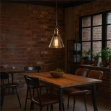 LED Hängelampe aus Glas im Industrie-Stil für Esszimmer