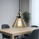 LED Hängelampe aus Glas im Industrie-Stil für Esszimmer