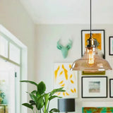 LED Hängelampe aus Glas im Industrie-Stil für Esszimmer