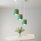 LED Hängelampe aus Holz im skandinavischen Morandi Design