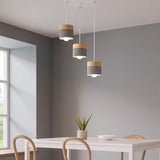 LED Hängelampe aus Holz im skandinavischen Morandi Design