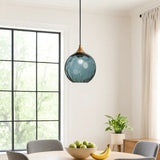 LED Pendelleuchte aus Glas im Wasserwellen-Design für Esszimmer