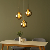 LED Pendelleuchte aus Glas in Kugelform für Esszimmer