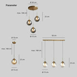 LED Pendelleuchte aus Glas in Kugelform für Esszimmer
