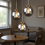 LED Pendelleuchte aus Glas in Kugelform für Esszimmer