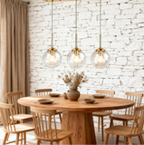 LED Pendelleuchte aus Glas in Kugelform für Esszimmer