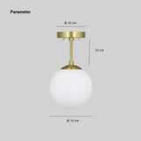 LED Pendelleuchte aus Glas in Kugelform für den Flur, Ø 15 cm