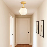 LED Pendelleuchte aus Glas in Kugelform für den Flur, Ø 15 cm