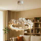 LED Pendelleuchte mit ringförmigem Blumendesign
