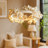 LED Pendelleuchte mit ringförmigem Blumendesign