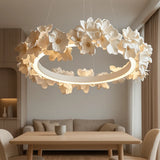 LED Pendelleuchte mit ringförmigem Blumendesign