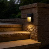 LED Wandeinbauleuchte mit Bewegungssensor in Matt-Schwarz für Außen