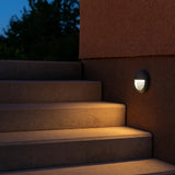 LED Wandeinbauleuchte mit Bewegungssensor in Matt-Schwarz für Außen