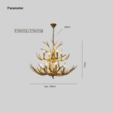 Landhausstil Kronleuchter im Geweih-Design für das Wohnzimmer