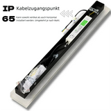 Lange schwarze LED Wandleuchte außen mit Bewegungsmelder