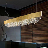 Luxuriöse LED Pendelleuchte mit Kristallanhängern für Esszimmer